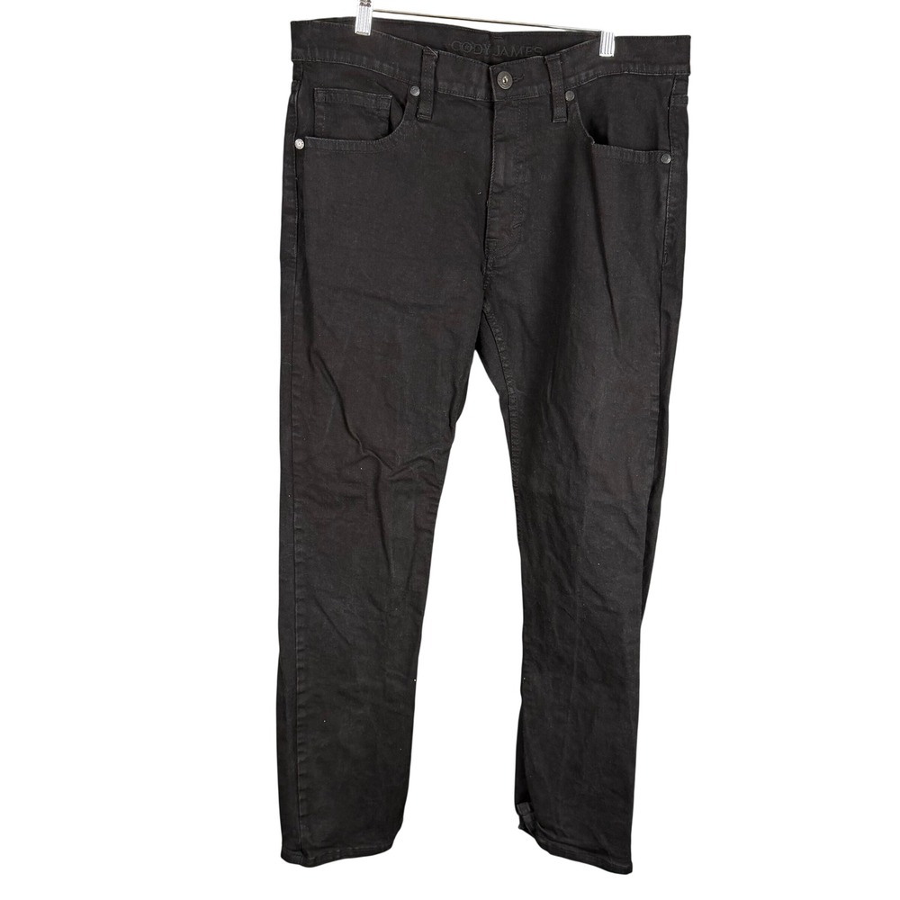 Cody James Mens Black Denim Jeans 36x32 Cotton Spandex Blend Five Pocket Style